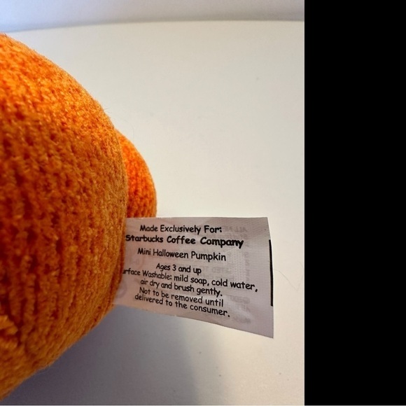 Starbucks Jack-O-Lantern 2007 Small Vintage Halloween Fall Pumpkin Knit Plush - Picture 7 of 8